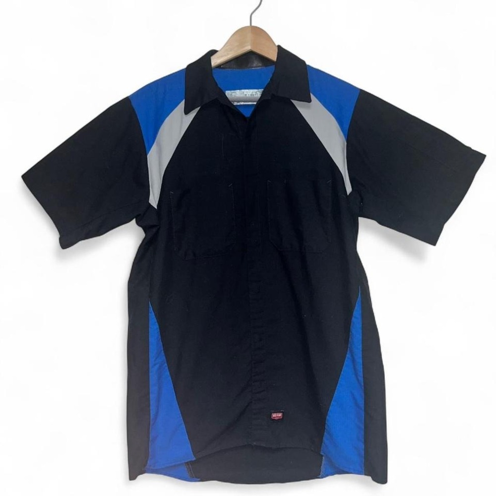 RedKap Mechanic Uniform Blue Black Button Medium Workwear
